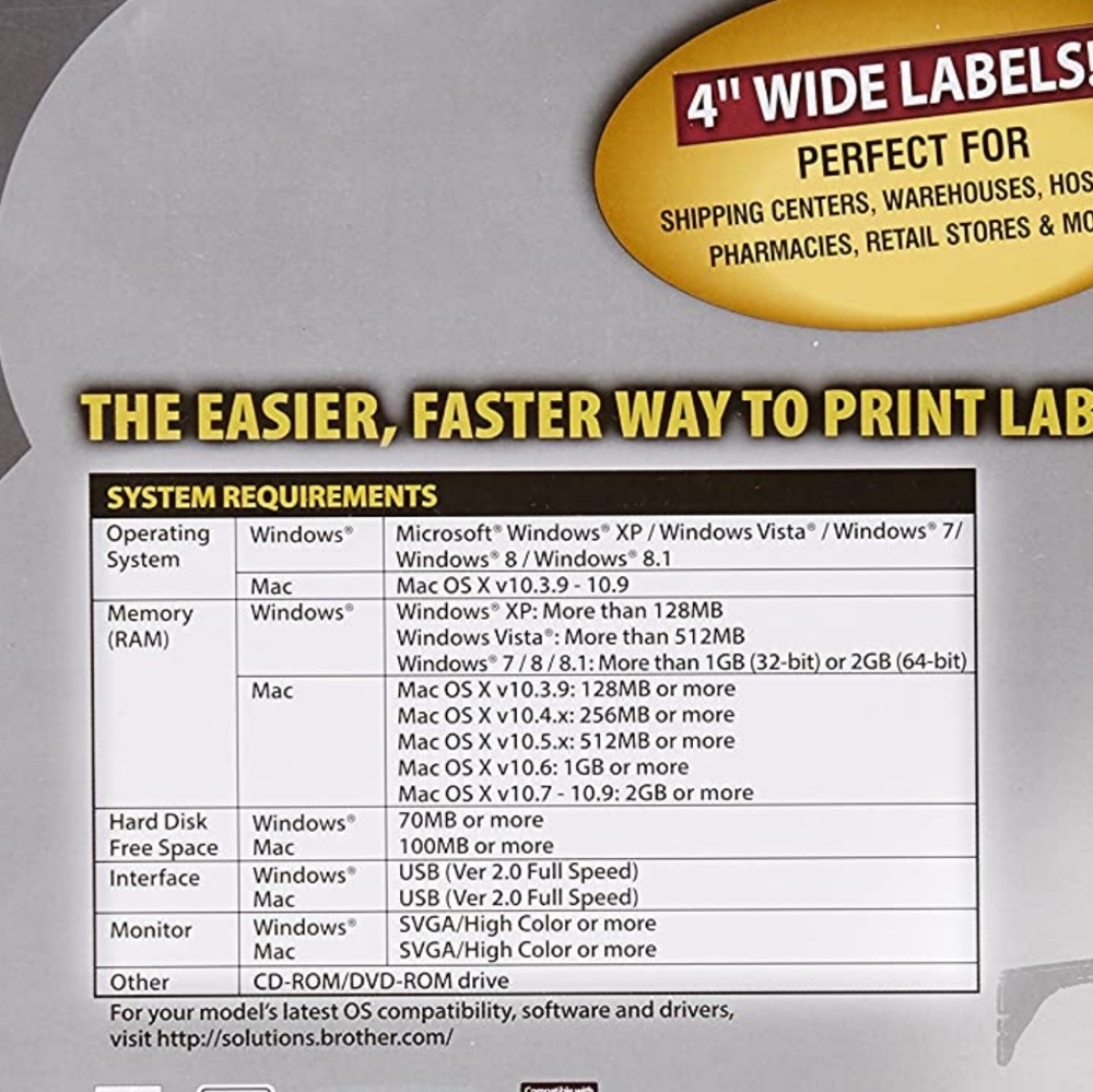 Brother QL-1050 WIDE FORMAT PROFESSIONAL LABEL PRINTER - Picture 6 of 13